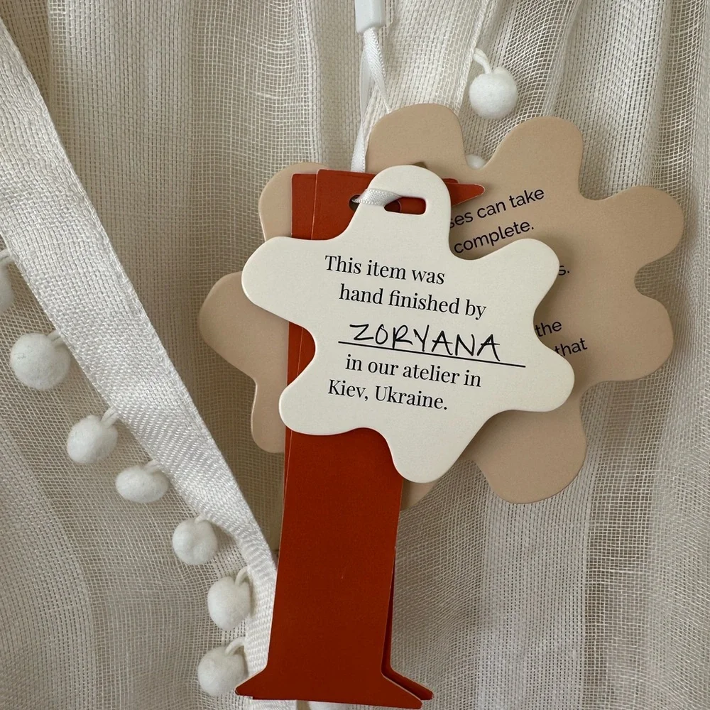 🆕Elegant White Pom-Pom Swim Cover-Up 100% linen - Picture 9 of 13